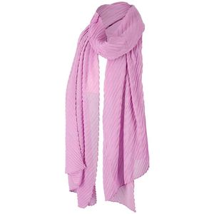 Sarlini - Langwerpige Plisse Sjaal - Lila - 100% Polyester