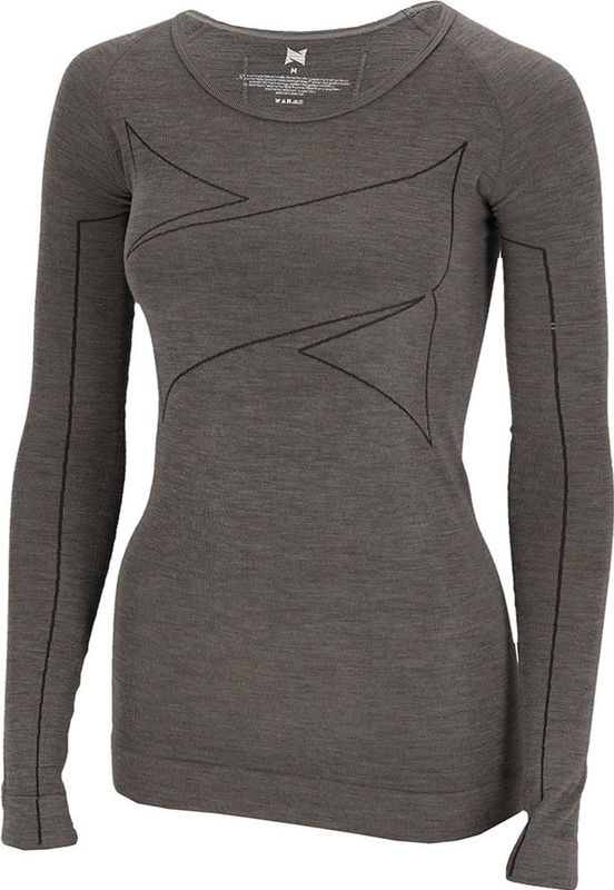 Xtreme Thermoshirt Dames - Merino Wol - Grey Melange - Maat S