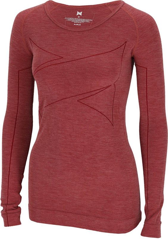 Xtreme Thermoshirt Dames - Merino Wol - Red Melange - Maat M