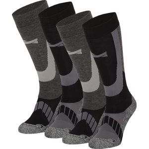 Skisokken Unisex - 4-Pack - Zwart - Maat 42/45