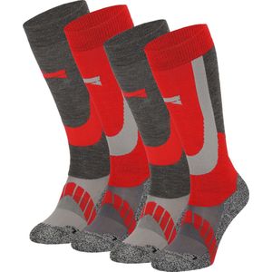 Skisokken Unisex - 4-Pack - Multi Red - Maat 39/42