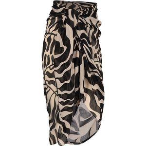 Sarlini - Pareo Sjaal - Zwart/Zand - 100% Katoen - 200 x 100 cm