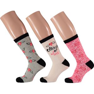 Sokken - Vrolijke Kleurencombinaties - 74% Katoen, 23% Polyamide, 3% Elastaan