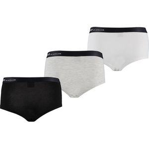 Apollo Meisjes Bamboe Hipster 3-Pack Zwart Grijs Wit - Maat 110/116