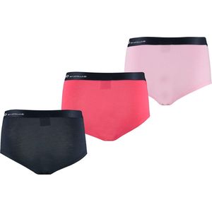 Apollo - Meisjes Bamboe Hipster - Zwart Rood Roze - 3-Pack