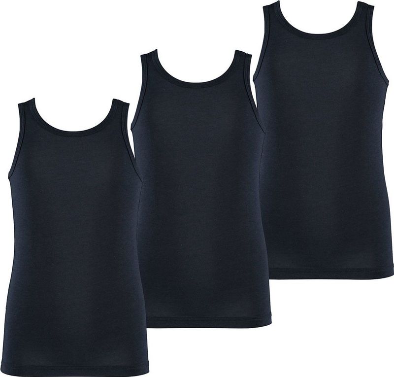 Apollo - Jongens Singlet Hemd - Blauw - Bamboe - 3-Pack