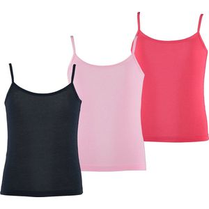Apollo - Bamboe Singlet Hemden - 3-Pack - Blauw Rood Roze - Spaghettibandjes