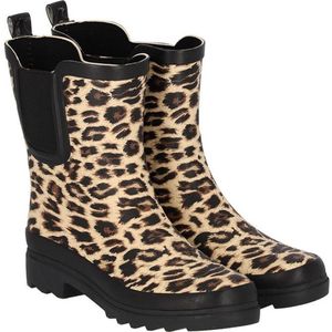 XQ - Chelsea Rubber Rain Boots - Luipaard Print - Damesregenlaars