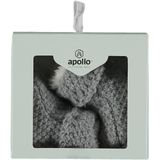 Apollo - Gebreide Baby Slofjes - Grijs - Imitatiebont