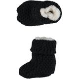 Apollo - Gebreide Baby Slofjes - Donkerblauw - Imitatiebont