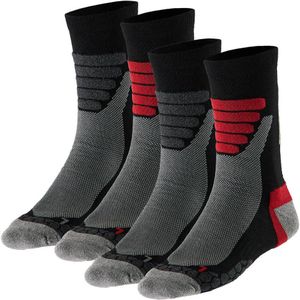 Xtreme Wandelsokken - set van 4 Zwart/Rood