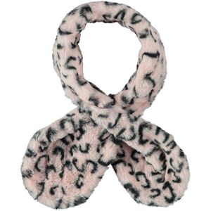 Sarlini imitatiebont sjaal met panterprint roze/zwart