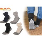 Heat Essentials - Wollen Pantoffel Sokken - Unisex - Beige - Antislip