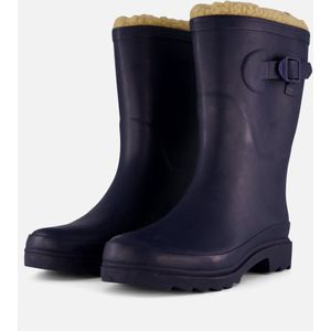 XQ | Regenlaarzen Dames | Fake Fur | Navy | Maat 41 | Regenlaarzen met voering