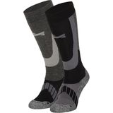 Xtreme Skisokken - 2 paar unisex skikousen kniehoogte - Multi Black - Maat 35/38