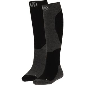 Apollo - Skisokken - Zwart - Unisex - 2-Paar