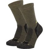 Xtreme Hiking Sokken Wol - Wandelsokken Merinowol - 2 paar - Multi Green - Maat 35/38