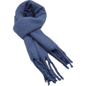 Sjaal Dames Winter Sjaal Denim Blauw Effen