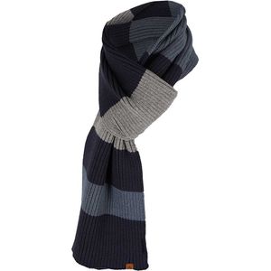 Sarlini - Sjaal heren - Sjaals - Winter - Gestreept - Gebreid - 180 x 20 cm - Navy