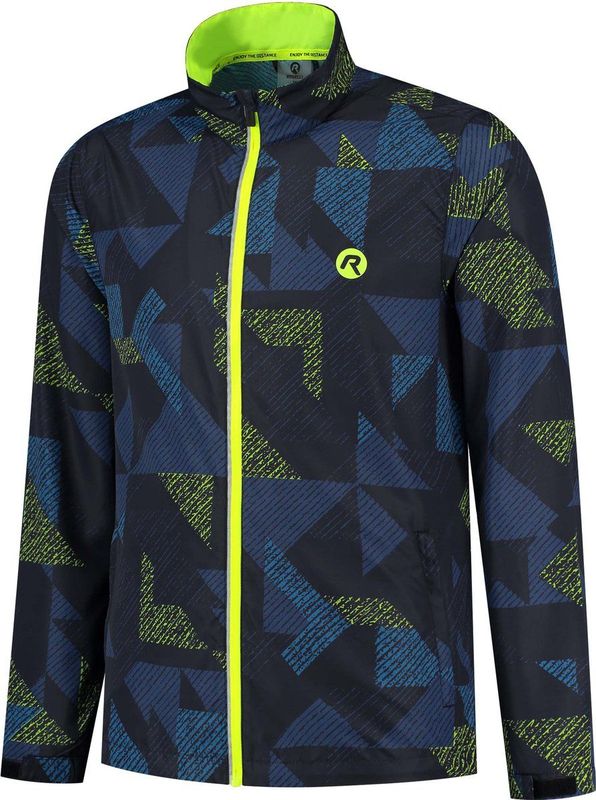 Rogelli - Electro - Hardloopjack - Donkerblauw, Zwart, Fluor - Lichtgewicht, Ventilerend