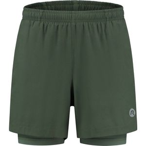 Rogelli Hardloopbroek Heren - Running Short - Legergroen - Essential 2-in-1