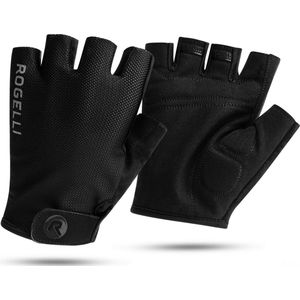 Rogelli Core Fietshandschoenen Zomer - Wielrenhandschoenen - Korte Vinger - Heren - Zwart - Maat XL