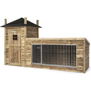 Hondenhok Lize - Hondenhok hout - Hondenhok buiten - Hondenhuis - Hondenkennel - Hondenhok grote honden - Hout in Stijl