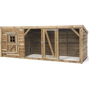 Kippenhok Brit XL - Kippenren - Kippenhok met ren - Kippenren voor buiten - Kippenhok voor buiten - Kippen - kip - hout in stijl
