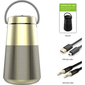 HOPESTAR H33  Goud draagbare draadloze Bluetooth-luidspreker FM-zender Powerbank