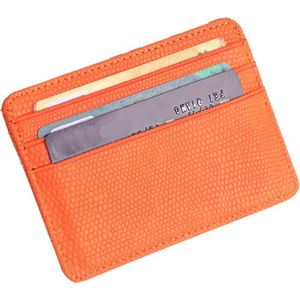 Pasjeshouder - 4 pasjes + ID Kaart - Oranje - Kunstleer - Portemonnee Heren Dames - Cadeau voor Man