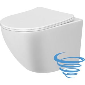 Delivo | Hangend Toilet | Glans Wit | Tornado Flush | Softclose | Nano Coating (anti bacterieel) & Rimless Functie