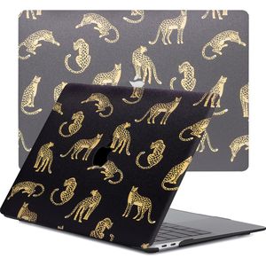 Lunso Geschikt voor MacBook Pro 15 inch (2016-2020) cover hoes - case - Leopard Black