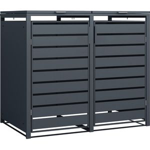 4gardenz® Containerombouw 2 kiko's - Kliko Ombouw - Hoogwaardig Materiaal - Weerbestendig - Antraciet