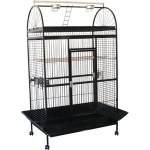 4animalz® Stevige Vogelkooi Pagegaai XL - 66x101x177 cm - Papagaaienkooi - Parkietenkooi - Zwart