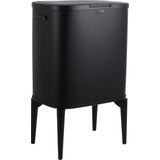 Luzzo® New York Push Prullenbak Afvalscheiding 2 Vakken - Afvalscheidingsprullenbak 18 ltr - Zwart