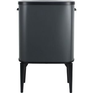 Luzzo® New York Push Prullenbak Afvalscheiding 2 Vakken Afvalscheidingsprullenbak 18 ltr Grijs