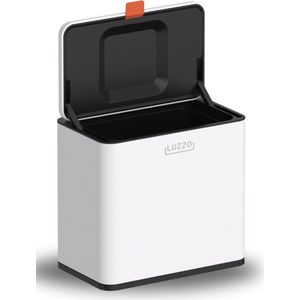 Luzzo® Loft Groente Afvalbak Wit - Aanrecht Afvalbakje 5 liter - Uitneembare Binnenbak - Neerzetten/Ophangen - Wit
