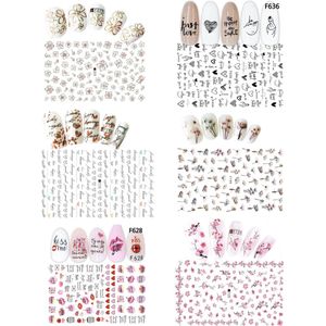 GUAPÀ - Nail Art 3D Nagel Stickers Set - Nagel Decoratie & Versiering Folie - 6 Sticker Vellen