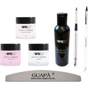 Acryl Poeder Color Set met Acryl Vloeistof - Acryl Penselen en Nagelvijl - Set voor het maken van Nagelverlenging en Acryl Nagels