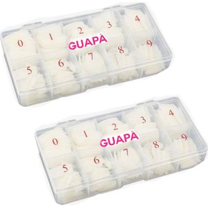 GUAPÀ - Nagel Tips Kunstnagel Set 1000 Stuks voor het verlengen van je nagels - Acryl en Gel - 2 x 500 stuks Naturel
