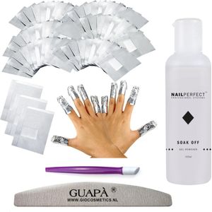 GUAPÀ® Gellak Nagel Verwijderaar Set voor alle Gel Nagels | Gel Nagellak Remover | Soak Off Folie | Gel Verwijderaar Wraps