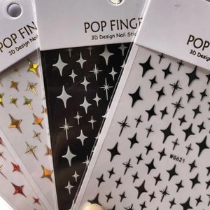 GUAPÀ® Nagelstickers | Nagel Stickers Sterretjes | Nail Art 3D Stickers | Nagelstickers Kinderen | Nagel Stempel | 4 Nagelstickers Velletjes