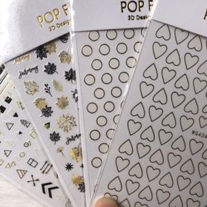 GUAPÀ® Nagelstickers | Nagel Stickers Kerst | Nail Art 3D Stickers | Nagelstickers Kinderen | Nagel Stempel | 4 Nagelstickers Velletjes