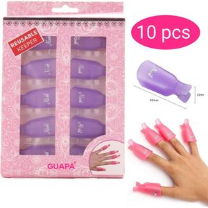 GUAPÀ® Soak Off Clips | Nagellak Remover Clips | Nagellak Remover | Acryl Verwijderen | Gellak Nagel Verwijderaar voor alle Gel Nagels | Gel Nagellak Remover | Soak Off Remover | 10 stuks Paars