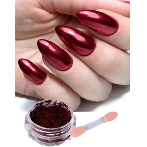 GUAPÀ® Holografische Glitter Poeder Set | Nail Art glitters | Nail Art & Nagel Decoratie | Spiegel en pigment poeder | Chrome Nagels | 1 stuks Rode nagelpoeder
