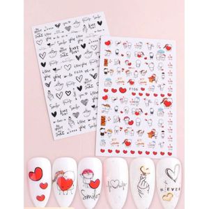 GUAPÀ - Nail Art Nagel Stickers 2 vellen - Zelfklevende Nagelstickers & Nageldecoratie - 3D Nail Wraps - 2 vellen zelfklevende nagelstickers