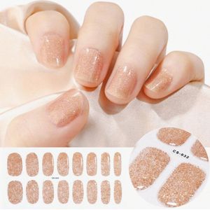 GUAPÀ® Nagelstickers & Nail wraps 16 pcs | Nail Art | Nagel Folie | Diverse kleuren Nail Wrap | 16 Nagelstickers Goud | Nail Wraps Stickers | Gellak Nagel Wraps | 16 nagel wrap stickers Goud Glitters