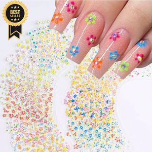 GUAPÀ® Nagelstickers | Bloemen stickers | 24 vellen Diverse Nagel Stickers | Nail Art | Nagel stickers | nagelversiering | zelfklevende nagelstickers | 500pcs 3D Bloemen Diverse kleuren