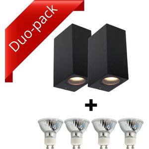 Proventa DECO LED buitenlampen - Duo-pack - Muurlampen incl. lichtbron - warm wit