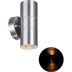Proventa AllWeather RVS Spots wandlamp voor buiten - Outdoor - Dubbel Zilver